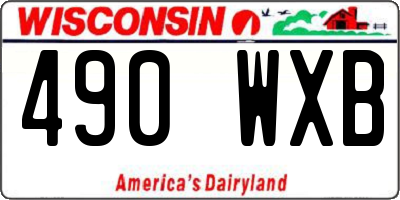 WI license plate 490WXB