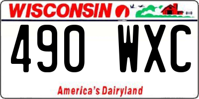 WI license plate 490WXC
