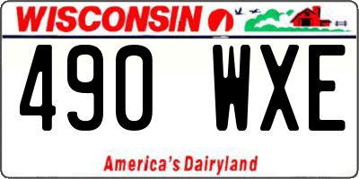WI license plate 490WXE