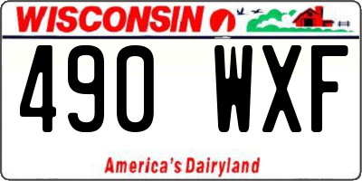 WI license plate 490WXF