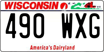 WI license plate 490WXG