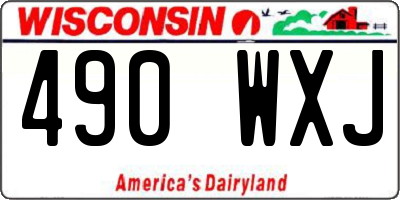 WI license plate 490WXJ