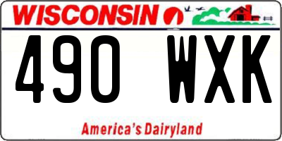 WI license plate 490WXK