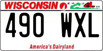 WI license plate 490WXL