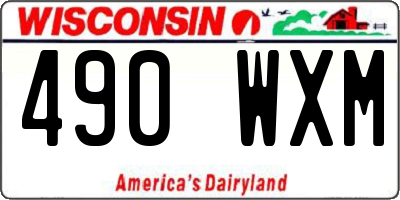 WI license plate 490WXM