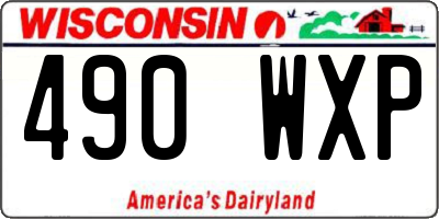 WI license plate 490WXP