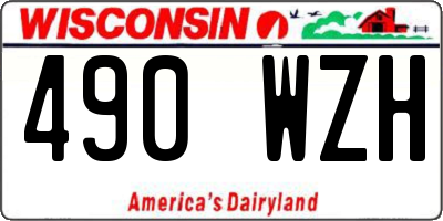 WI license plate 490WZH