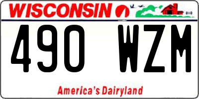 WI license plate 490WZM