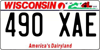 WI license plate 490XAE