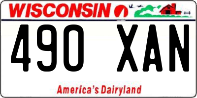 WI license plate 490XAN