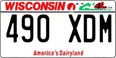 WI license plate 490XDM