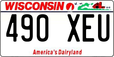 WI license plate 490XEU