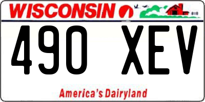 WI license plate 490XEV
