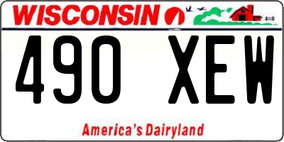 WI license plate 490XEW