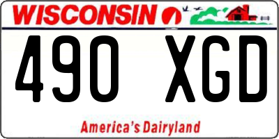 WI license plate 490XGD