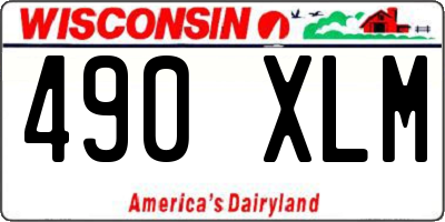 WI license plate 490XLM
