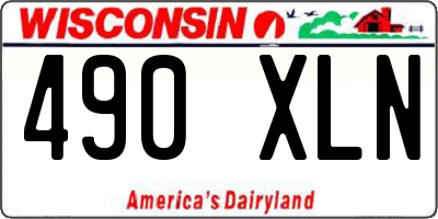 WI license plate 490XLN