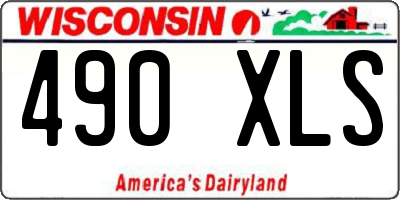 WI license plate 490XLS