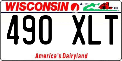 WI license plate 490XLT