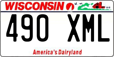 WI license plate 490XML