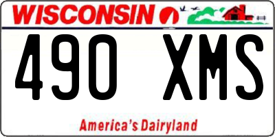 WI license plate 490XMS
