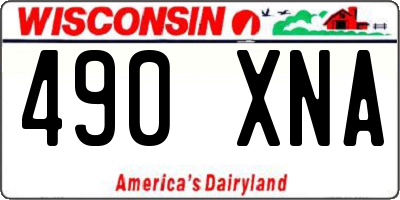 WI license plate 490XNA