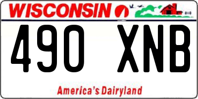 WI license plate 490XNB