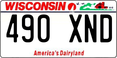 WI license plate 490XND