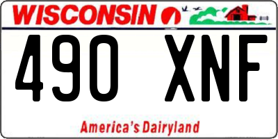 WI license plate 490XNF