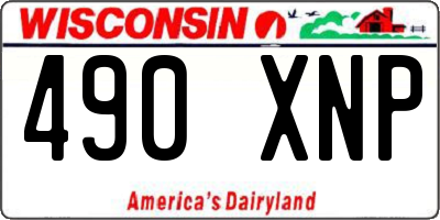 WI license plate 490XNP