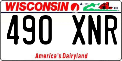 WI license plate 490XNR