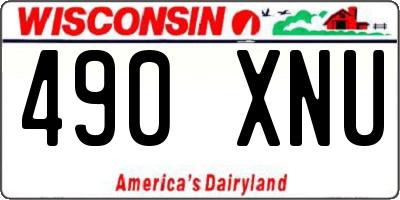 WI license plate 490XNU