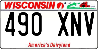 WI license plate 490XNV