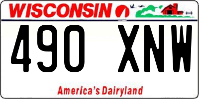 WI license plate 490XNW