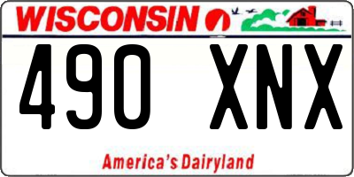 WI license plate 490XNX