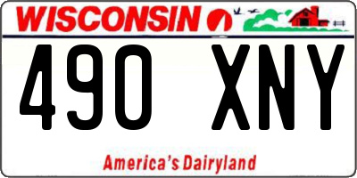 WI license plate 490XNY