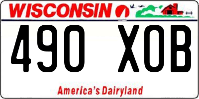 WI license plate 490XOB