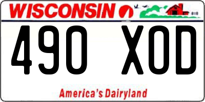 WI license plate 490XOD