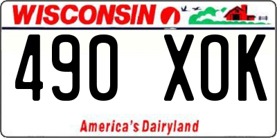 WI license plate 490XOK