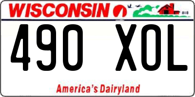WI license plate 490XOL