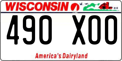 WI license plate 490XOO