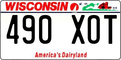 WI license plate 490XOT