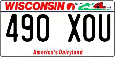 WI license plate 490XOU