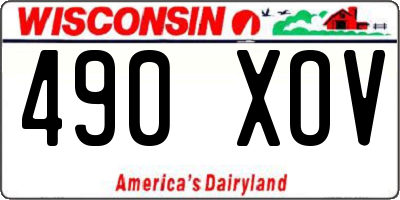 WI license plate 490XOV