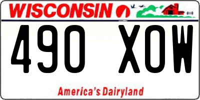 WI license plate 490XOW