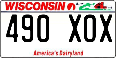 WI license plate 490XOX