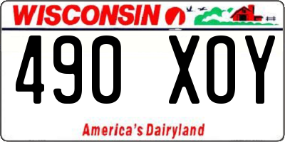 WI license plate 490XOY