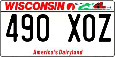 WI license plate 490XOZ