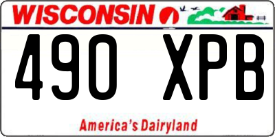 WI license plate 490XPB