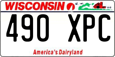 WI license plate 490XPC